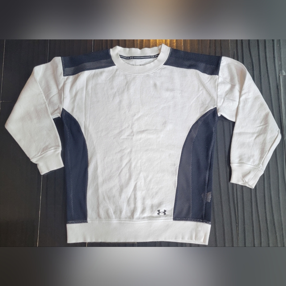 Under Armour White and Black Mesh Pullover